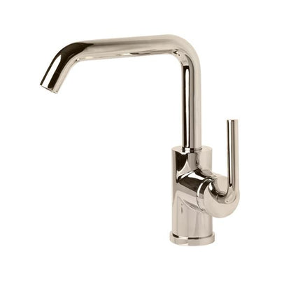 Lacava - Cigno Deck-Mount Single-Hole Faucet With A Squared-Gooseneck Swiveling Spout, One Curved Lever Handle, And A Pop-Up Drain