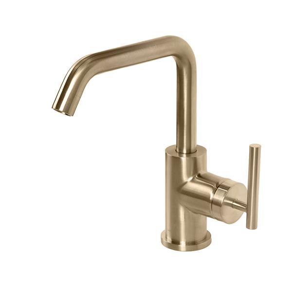 Lacava - Cigno Deck-Mount Single-Hole Faucet With A Squared-Gooseneck Swiveling Spout, One Lever Handle, And A Pop-Up Drain