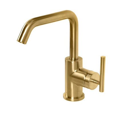 Lacava - Cigno Deck-Mount Single-Hole Faucet With A Squared-Gooseneck Swiveling Spout, One Lever Handle, And A Pop-Up Drain
