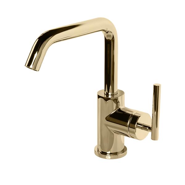 Lacava - Cigno Deck-Mount Single-Hole Faucet With A Squared-Gooseneck Swiveling Spout, One Lever Handle, And A Pop-Up Drain