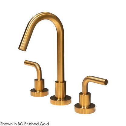 Lacava - Cigno Deck-Mount Three-Hole Faucet With A Gooseneck Swiveling Spout, Two Curved Lever Handles, And A Pop-Up Drain