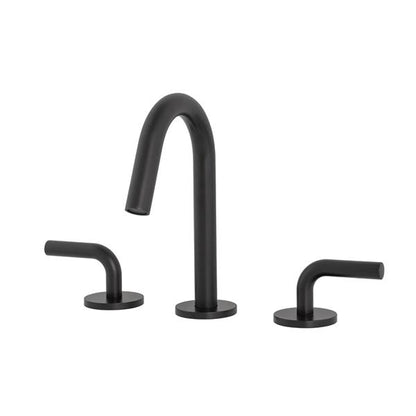 Lacava - Cigno Deck-Mount Three-Hole Faucet With A Gooseneck Swiveling Spout, Two Curved Lever Handles, And A Pop-Up Drain