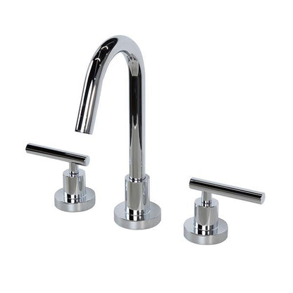 Lacava - Cigno Deck-Mount Three-Hole Faucet With A Gooseneck Swiveling Spout, Two Lever Handles, And A Pop-Up Drain