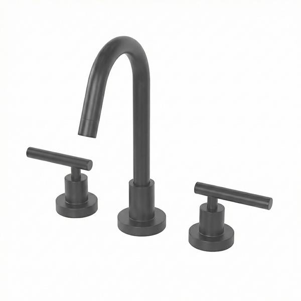 Lacava - Cigno Deck-Mount Three-Hole Faucet With A Gooseneck Swiveling Spout, Two Lever Handles, And A Pop-Up Drain