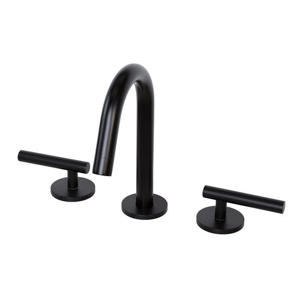 Lacava - Cigno Deck-Mount Three-Hole Faucet With A Gooseneck Swiveling Spout, Two Lever Handles, And A Pop-Up Drain