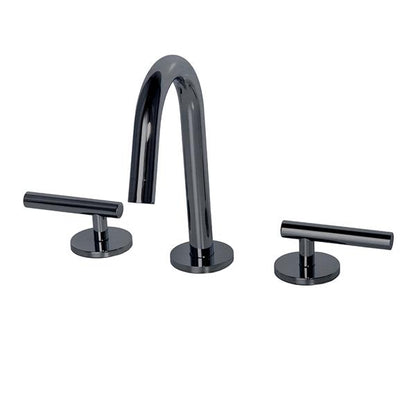 Lacava - Cigno Deck-Mount Three-Hole Faucet With A Gooseneck Swiveling Spout, Two Lever Handles, And A Pop-Up Drain