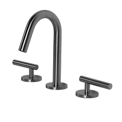 Lacava - Cigno Deck-Mount Three-Hole Faucet With A Gooseneck Swiveling Spout, Two Lever Handles, And A Pop-Up Drain