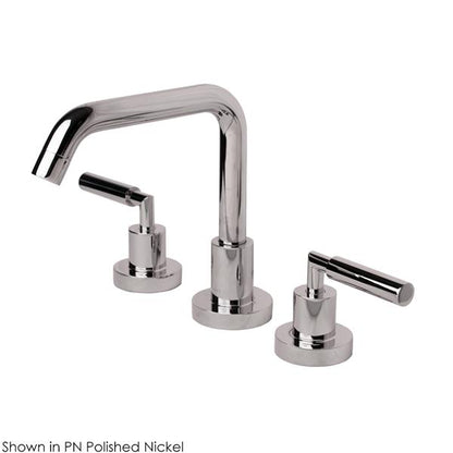 Lacava - Cigno Deck-Mount Three-Hole Faucet With A Squared-Gooseneck Swiveling Spout, Two Lever Handles, And A Pop-Up Drain