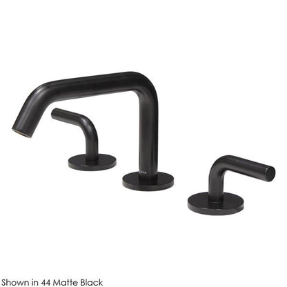 Lacava - Cigno Deck-Mount Three-Hole Faucet With A Squared-Gooseneck Swiveling Spout, And A Click Clack Drain Two Curved Lever Handles