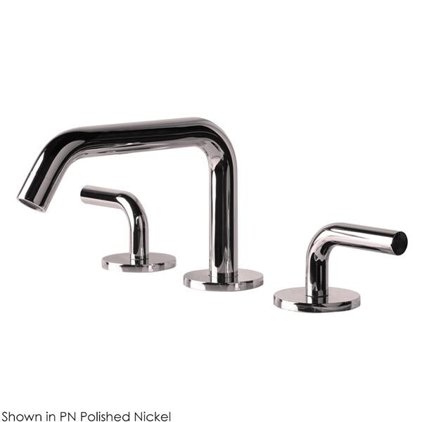 Lacava - Cigno Deck-Mount Three-Hole Faucet With A Squared-Gooseneck Swiveling Spout, And A Click Clack Drain Two Curved Lever Handles