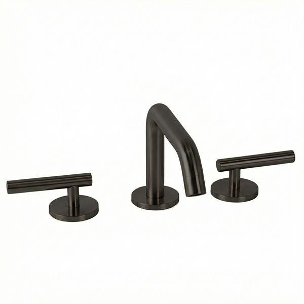 Lacava - Cigno Deck-Mount Three-Hole Faucet With A Squared-Gooseneck Swiveling Spout, Two Lever Handles, And A Pop-Up Drain