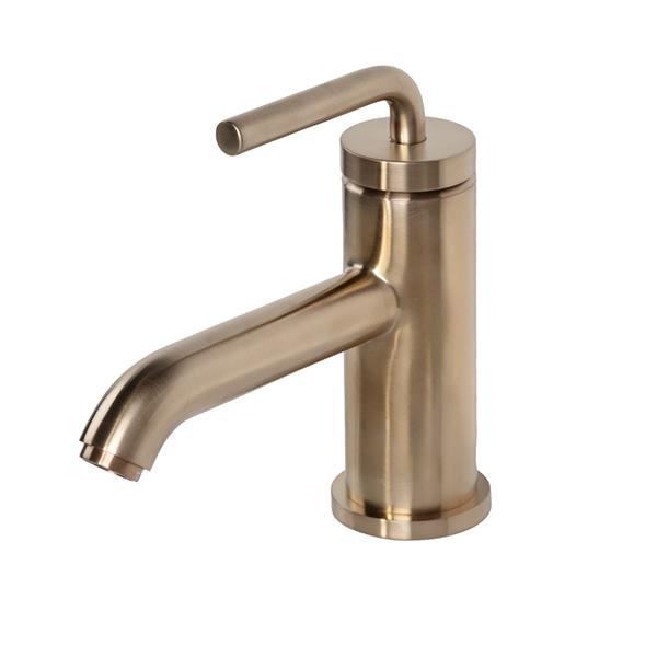 Lacava - Cigno Deck-Mount Single-Hole Faucet With A Pop-Up And Curved Lever Handle
