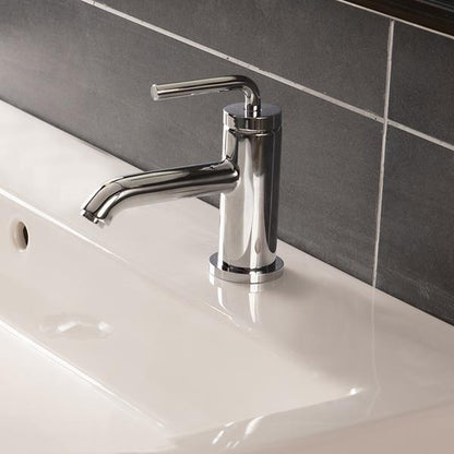 Lacava - Cigno Deck-Mount Single-Hole Faucet With A Pop-Up And Curved Lever Handle