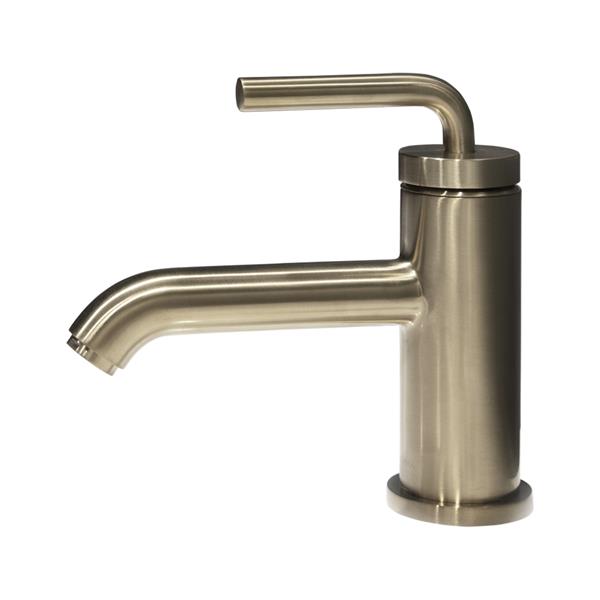 Lacava - Cigno Deck-Mount Single-Hole Faucet With A Pop-Up And Curved Lever Handle