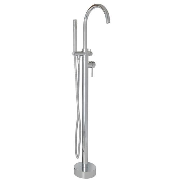 Lacava - Cigno Floor-Standing Tub Filler 37 1/4 InchH With One Lever Handle, Two-Way Diverter