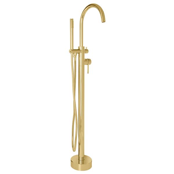 Lacava - Cigno Floor-Standing Tub Filler 37 1/4 InchH With One Lever Handle, Two-Way Diverter