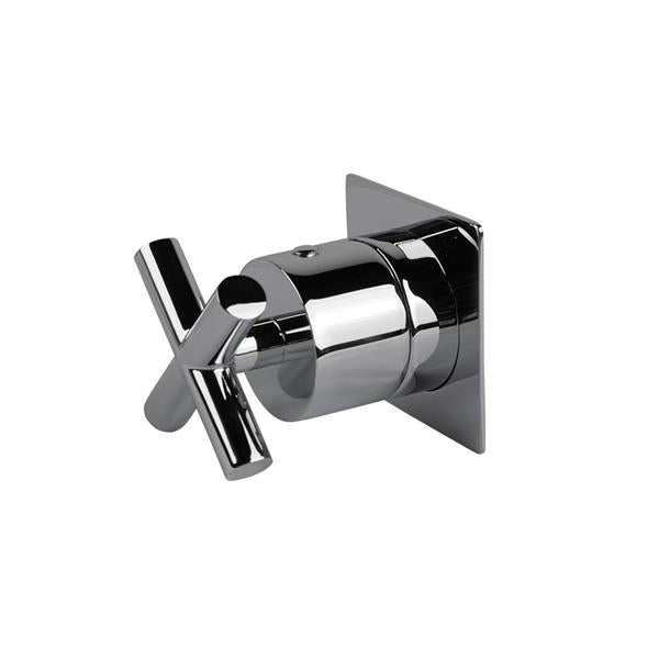 Lacava - Cigno Trim Only - 2-Way Diverter Valve Gpm 10 (43.5 Psi) With Rectangular Back Plate And Cross Handle
