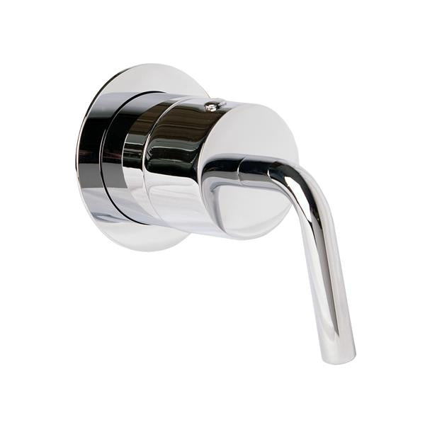 Lacava - Cigno Trim Only - 3-Way Diverter, Flow Rate 10 Gpm (43.5 Pst), Curved Lever Handle, Round Backplate