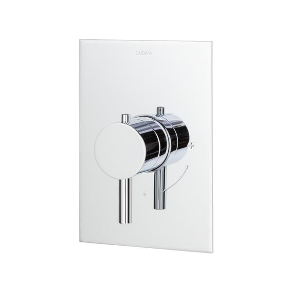 Lacava - Cigno Trim Only - Built-In Thermostatic Valve With Single Handle And Rectangular Backplate