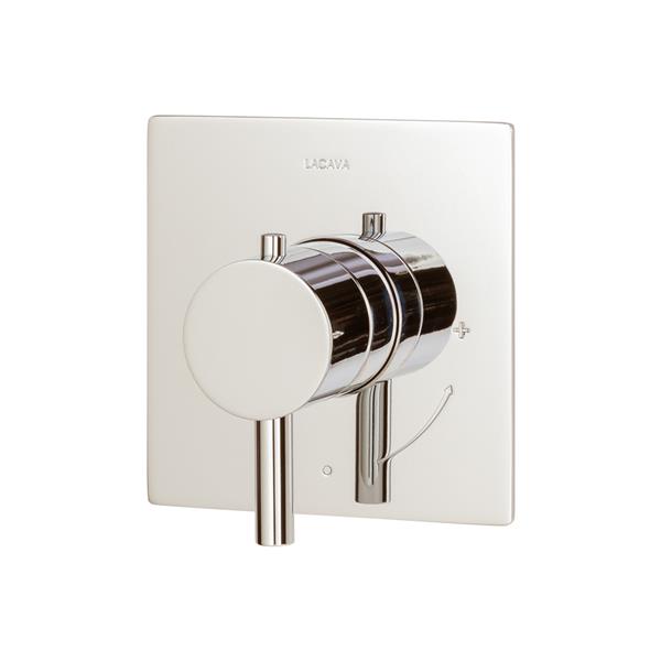 Lacava - Cigno Trim Only - Built-In Thermostatic Valve With Single Handle And Rectangular Backplate