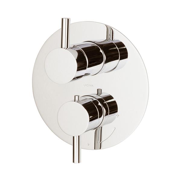 Lacava - Cigno Trim Only - Sharing, Thermostatic Valve W/ 2 Way Shared Diverter + Off, Gpm 8.5 (60Psi)