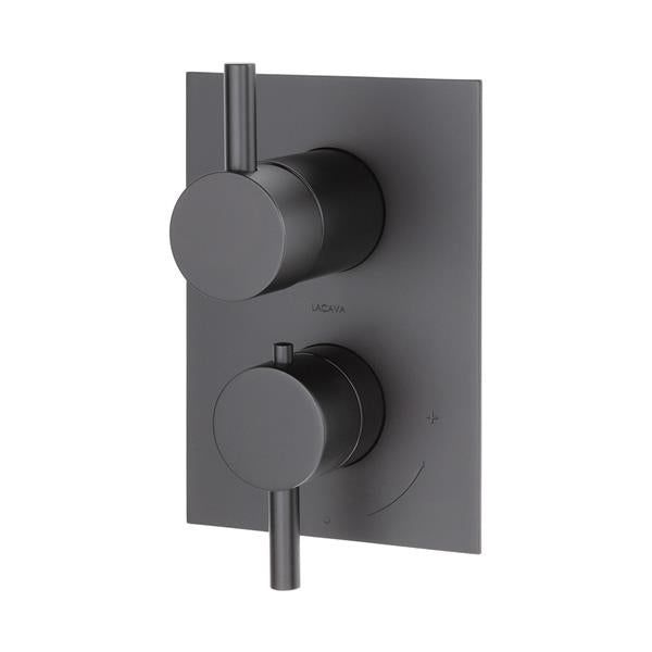Lacava - Cigno Trim Only - Sharing, Thermostatic Valve W/ 2 Way Shared Diverter + Off, Gpm 8.5 (60Psi)