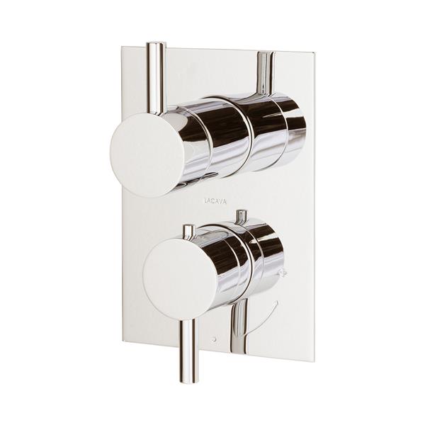 Lacava - Cigno Trim Only - Sharing, Thermostatic Valve W/ 2 Way Shared Diverter + Off, Gpm 8.5 (60Psi)