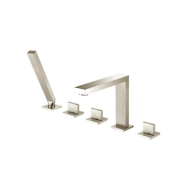 Isenberg - Five Hole Deck Mounted Roman Tub Faucet With Hand Shower
