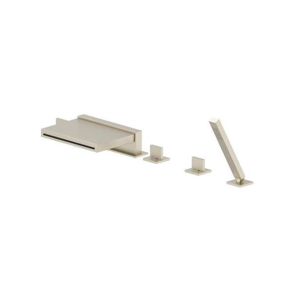 Flusso - Five Hole Deck Mounted Cascade Flow Roman Tub Faucet With Hand Shower