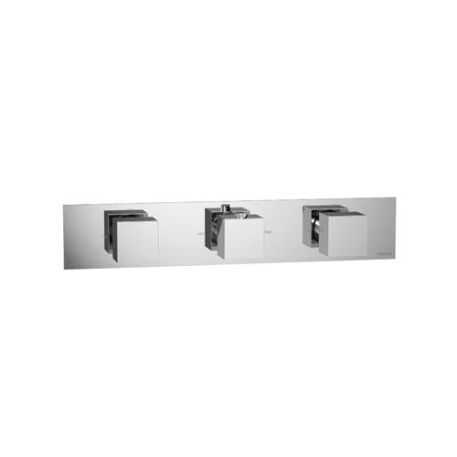 Flusso - Trim For Horizontal Thermostatic Valve with 2 Volume Controls