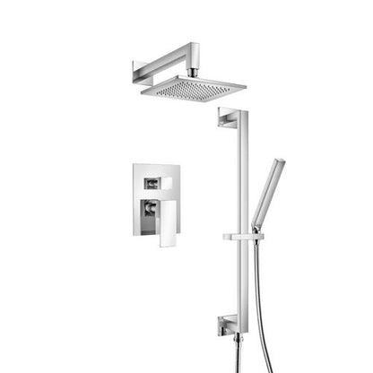 Flusso - Two Output Shower Set With Shower Head, Hand Held And Slide Bar