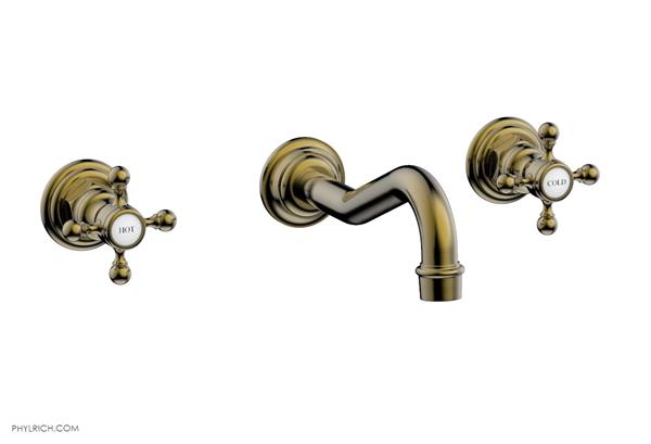Phylrich - Henri Wall Lavatory Set With - Cross Handles