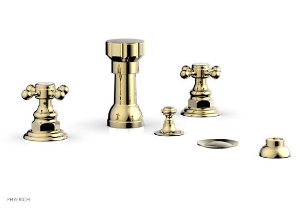 Phylrich - Henri Four Hole Bidet Set - Cross Handles