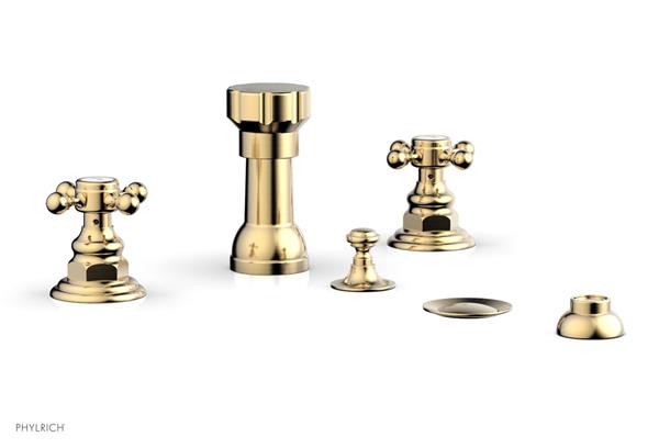 Phylrich - Henri Four Hole Bidet Set - Cross Handles
