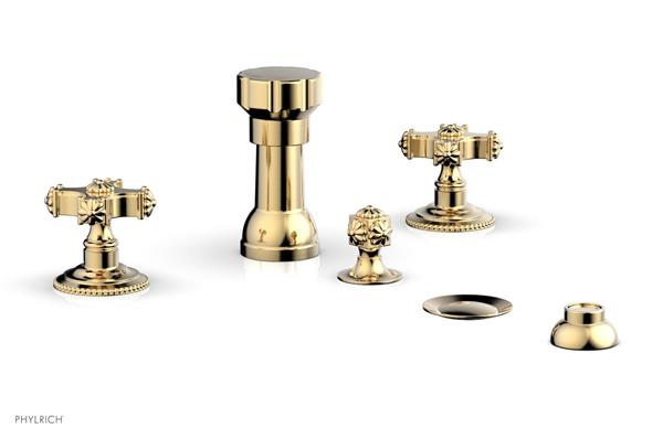 Phylrich - Marvelle Four Hole Bidet Set - Cross Handles