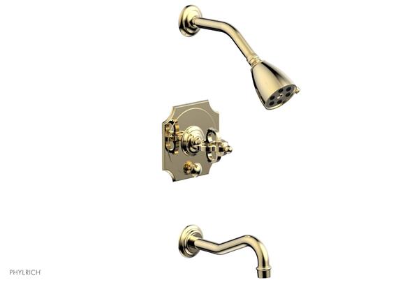 Phylrich - Couronne Pressure Balance Tub And Shower Set - Cross Handle