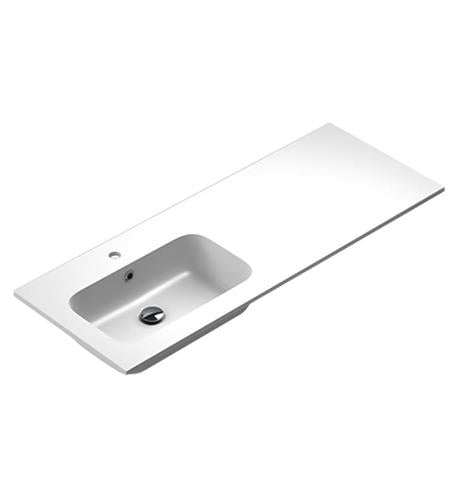 Sonia - Mx3 Basin 48 Inch(120Cm) 1Ø Offset Left Mineral Marmo (Gloss)
