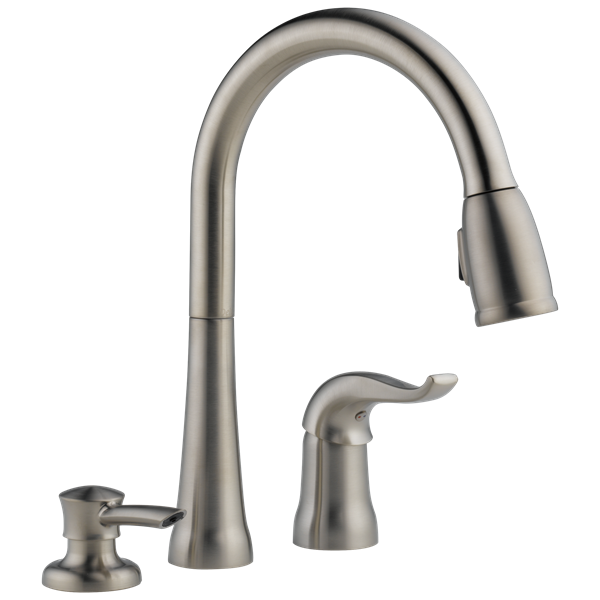 Delta - Kate Single Handle Pull-Down Kitchen Faucet With Soap Dispenser