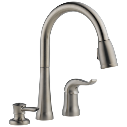 Delta - Kate Single Handle Pull-Down Kitchen Faucet With Soap Dispenser