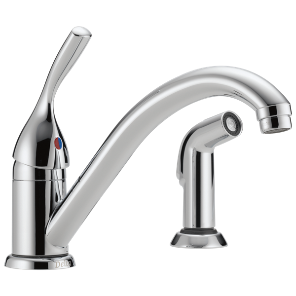 Delta - 134 / 100 / 300 / 400 Series Single Handle Kitchen Faucet With Spray