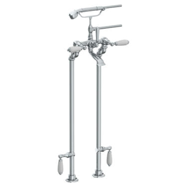 Watermark - Venetian Floor Standing Bath Set with Hand Shower and Shut-Off Valves