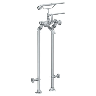Watermark - Venetian Floor Standing Bath Set with Hand Shower and Shut-Off Valves