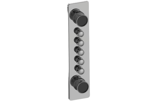 Graff - Riva Traditional 5-Button Split Knob Oblique Knurl Vertical Trim