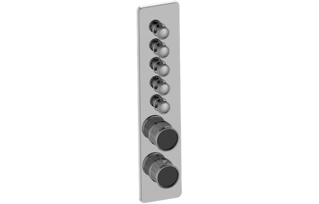 Graff - Riva Traditional 5-Button Paired Knob Diamond Knurl Vertical Trim