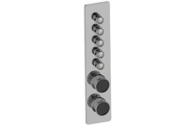 Graff - Riva Traditional 5-Button Paired Knob Oblique Knurl Vertical Trim