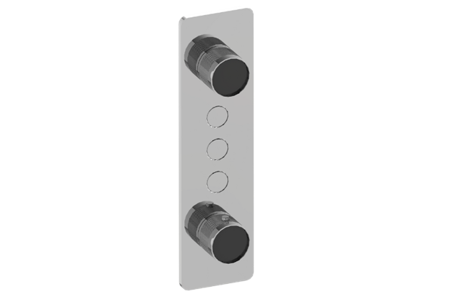 Graff - Riva Contemporary 3-Button Split Knob Diamond Knurl Vertical Trim