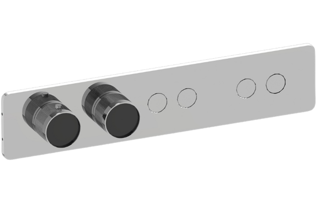 Graff - Riva Contemporary 4-Button Paired Knob Diamond Knurl Horizontal Trim
