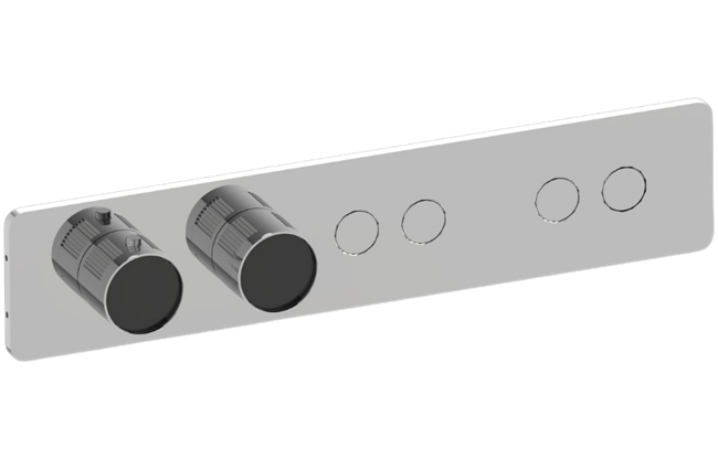 Graff - Riva Contemporary 4-Button Paired Knob Fluted Knurl Horizontal Trim