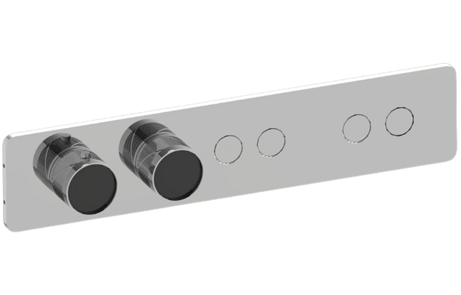 Graff - Riva Contemporary 4-Button Paired Knob Oblique Knurl Horizontal Trim