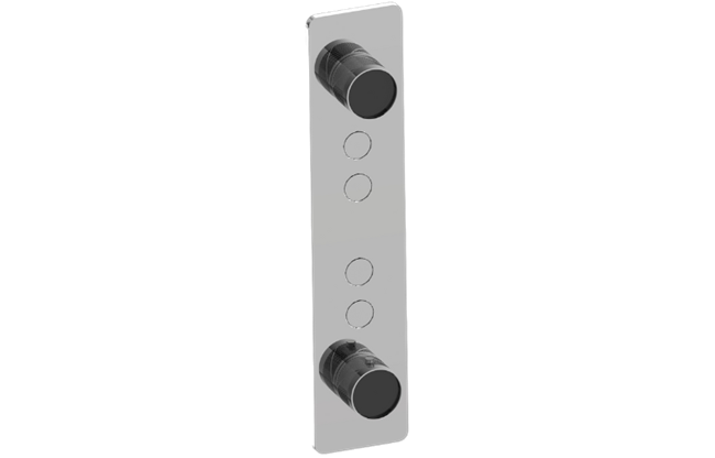 Graff - Riva Contemporary 4-Button Split Knob Oblique Knurl Vertical Trim